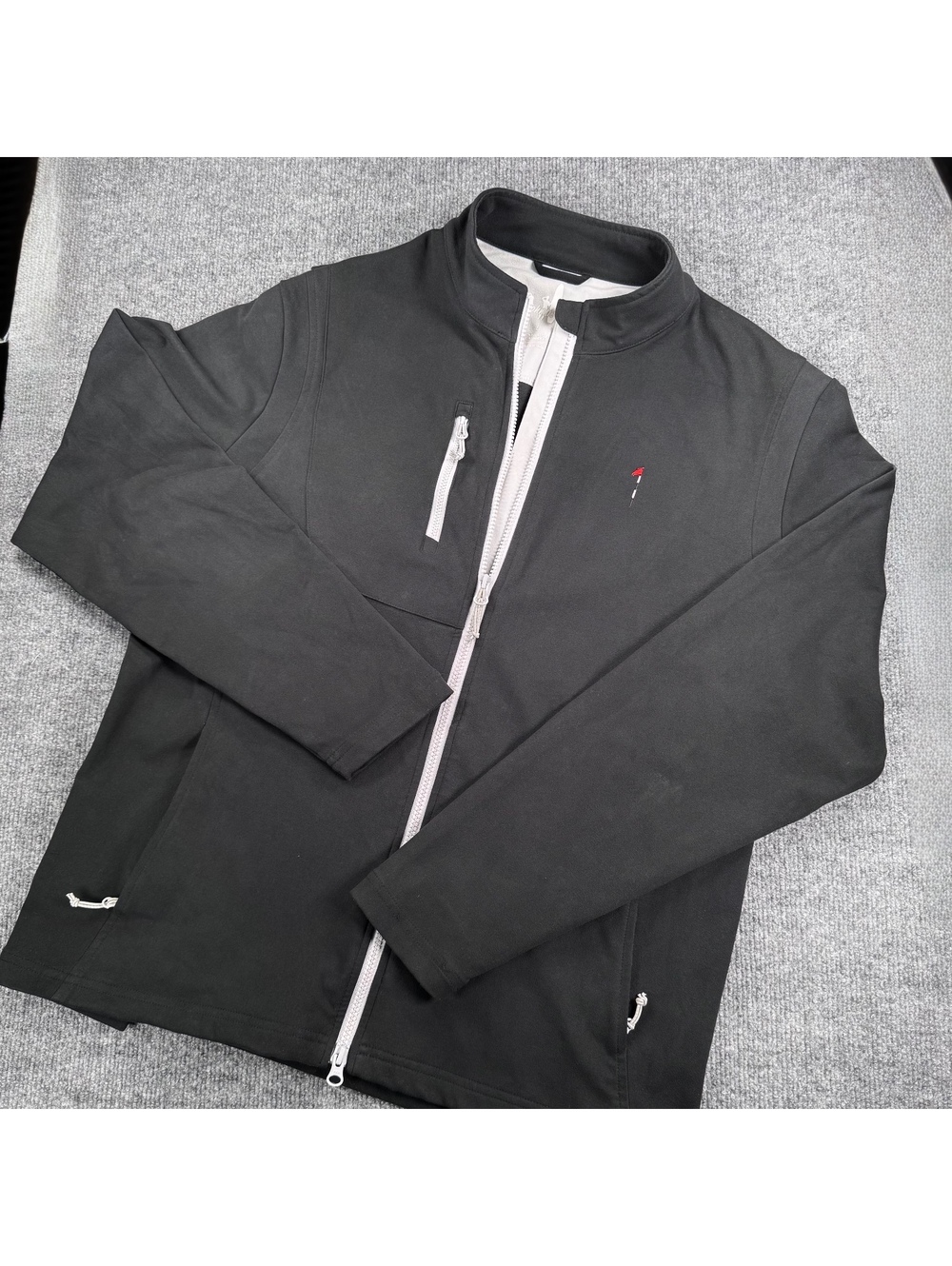 Johnnie-O “The Face” Wind Suede Performance Jacket Black Gorpcore Luxury Golf
